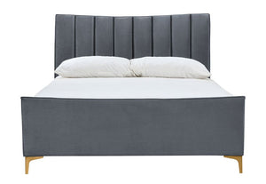 Birlea Clover Green and Grey Upholstered Fabric Bed Small Double, Double, King (5544927920294)