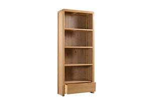 Julian Bowen Curve Waxed Oak 4 Shelf Bookcase (5805850132646)