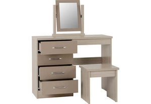 Seconique Nevada Grey, Oyster, Sonoma Oak and White 4 Drawer Dressing Table Set (5769105014950)