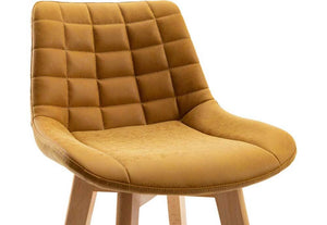 Seconique Brisbane Grey and Mustard Faux Leather Bar Chair Set of 2 (5741436502182)