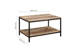 Birlea Urban Rustic Wood Effect with Black Metal Frame Coffee Table (5596158001318)