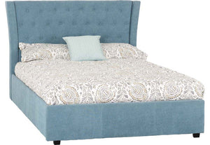 Seconique Camden Blue Grey Mustard Upholstered Fabric Bed 4FT6 Double - 135cm (5669304500390)