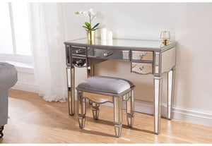 Birlea Elysee Mirrored with Crystal Handles Glass 5 Drawer Dressing Table (5596082372774)