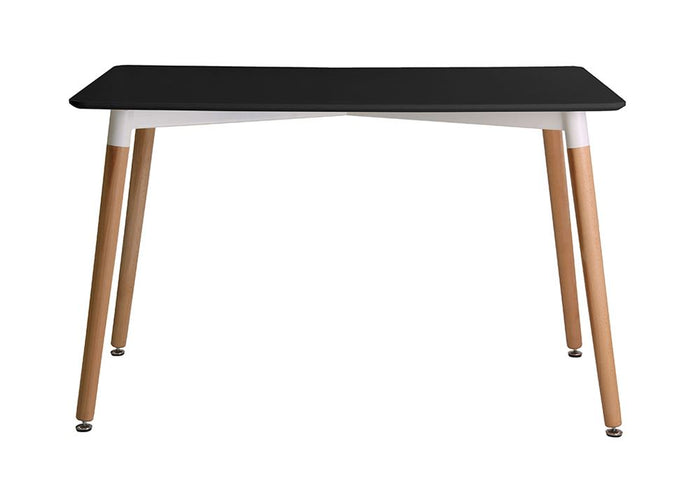 LPD Furniture Fraser Beech and Black, Grey, White Rectangular Dining Table
