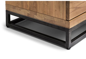 Julian Bowen Brooklyn Soild Oak 2 Cupboard 2 Shelf TV Unit (5801724313766)