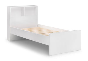 Julian Bowen Manhattan White Wooden Bookcase Bed with Underbed Drw 3FT Single (6570336092334)
