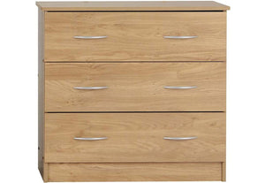 Seconique Bellingham Oak Veneer 3 Drawer Chest (5734011601062)