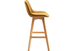 Seconique Brisbane Grey and Mustard Faux Leather Bar Chair Set of 2 (5741436502182)