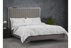 LPD Furniture Berkeley Soft Mink-Grey Upholstered Fabric Bed Double King Size (6556892266670)