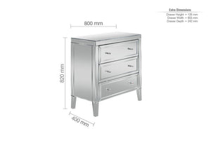 Birlea Valencia Mirrored 3 Over 2 Drawer, 3 Drawer, 5 Drawer and 6 Drawer Chest (5600409419942)
