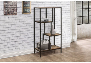 Birlea Urban Rustic Wood Effect with Black Metal Frame Medium Shelving Unit (5596190539942)