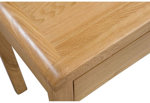 Julian Bowen Curve Waxed Oak 2 Drawer Dressing Table & Stool (5805842989222)