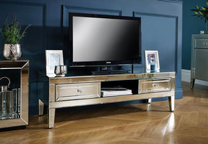 Birlea Valencia Mirrored Bevelled Glass TV Cabinet (5596250898598)