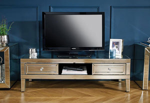 Birlea Valencia Mirrored Bevelled Glass TV Cabinet (5596250898598)