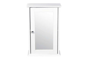 LPD Furniture Alaska White and Grey Wooden Wall Cabinet with Mirror (6113085161646)