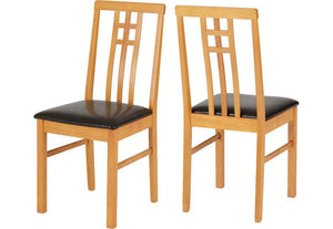 Seconique Vienna Medium Oak/Brown Faux Leather Dining Chair (5703515799718)
