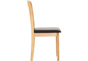 Seconique Mason Oak Varnish/Brown Faux Leather Dining Chair (5781313487014)