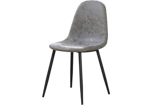 Seconique Athens Grey Faux Leather Dining Chair (5776028041382)