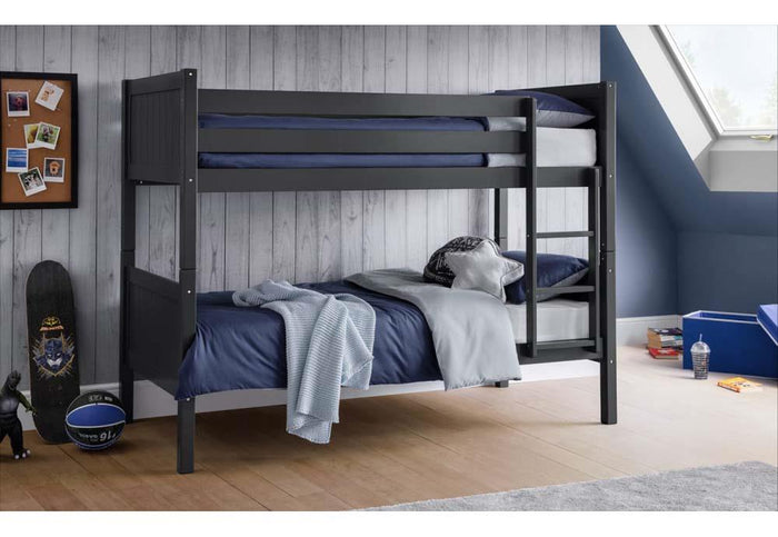 Julian Bowen Bella Anthracite White Solid Pine Wooden Bunk Bed