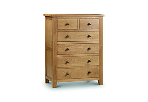 Julian Bowen Marlborough Waxed Oak 4 Drawer 4 + 2 Drawer 7 Drawer Tall Chests (5644418613414)