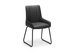 Julian Bowen Soho Antique Black with Faux Leather Dining Chair (5635536388262)