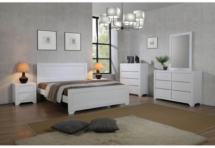 OSD Dresden White 1 Drawer Bedside Table/ Nightstand/ Bedside Cabinet