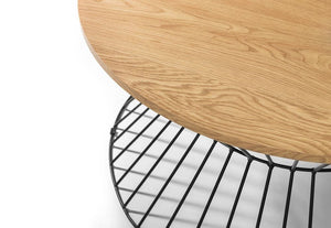 Julian Bowen Jersey Walnut and Oak with Black Metal Base Coffee Table (6542893351086)