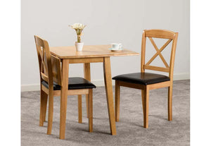 Seconique Mason Oak Varnish/Brown Faux Leather Dining Set (5719443898534)
