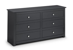 Julian Bowen Radley Surf White and Anthracite 4 Drawer 6 Drawer Wide Chests (5644525830310)