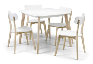 Julian Bowen Casa Matt White Square Dining Table (5801753444518)