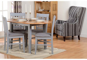Seconique Oxford Grey/Natural Oak/Grey Fabric Dining Set (5719702700198)