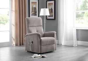 Julian Bowen Ava Taupe Chenille Compact Rise & Recline Chair (5801712484518)
