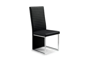 Julian Bowen Tempo Black Faux Leather with Chrome Plating Dining Chair (5635540517030)