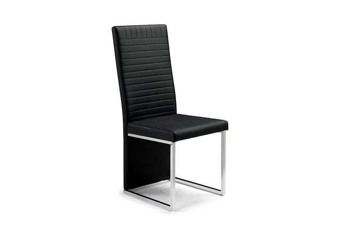 OSD Tempo Black Faux Leather with Chrome Plating Dining Chair (Set of 2)