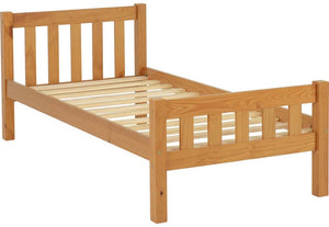 Seconique Carlow Solid Antique Pine Wooden Bed 3FT Single-90cm 4FT6 Double-135cm (5669317804198)