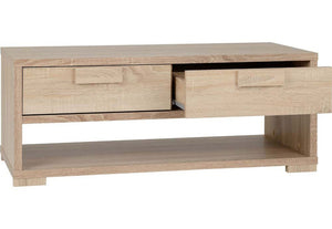 Seconique Cambourne Light Sonoma Solid Oak 2 Drw with 1 Open Shelf Coffee Table (5738162323622)