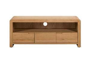 Julian Bowen Curve Soild Oak 3 Drawer 1 Shelf TV Unit (5805854458022)