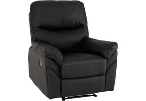 Seconique Capri Black and Grey Faux Leather Reclining Chair (5762176549030)