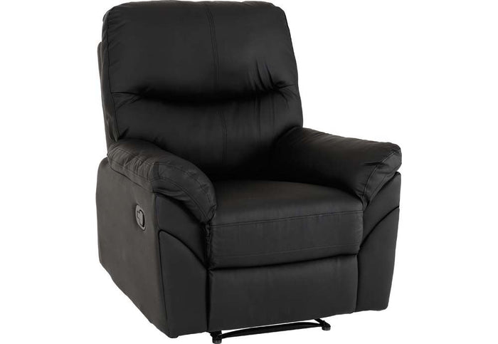 Seconique Capri Black and Grey Faux Leather Reclining Chair