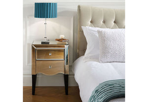 Birlea Palermo Mirrored Glass 2 Drawer Bedside Table/ Nightstand/Bedside Cabinet (5595959034022)