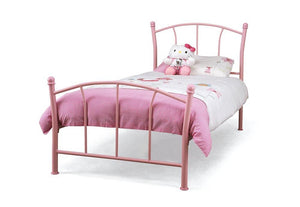 Serene Penny Blue Pink White Gloss Metal Bed 3FT Single (7016867758254)