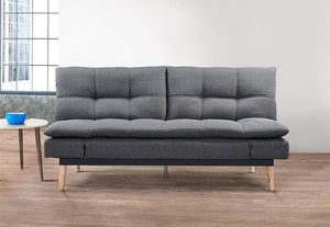 Birlea Squish Grey Polyester 3 Seater Upholstered Fabric Sofa Bed (5596117958822)