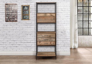 Birlea Urban Rustic Wood Effect with Black Metal Frame 3 Drawer Shelving Unit (5596244410534)