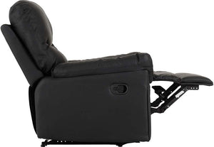 Seconique Capri Black and Grey Faux Leather Reclining Chair (5762176549030)