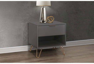 Birlea Arlo Bedside Table/Nightstand/Bedside Cabinet Chest 1 Drawer, 2 Drawer (5690543276198)