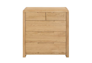 Julian Bowen Curve Waxed Solid Oak 3 Drawer 3 + 2 Drawer 6 Drawer Wide Chest (6570277077166)