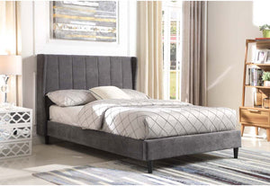 Seconique Amelia Dark Grey Upholstered Fabric Bed 4FT6 Double 5FT King Size (5669222842534)
