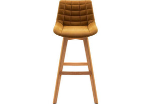 Seconique Brisbane Grey and Mustard Faux Leather Bar Chair Set of 2 (5741436502182)