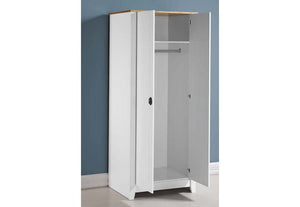 Seconique Ludlow Grey and White with Oak Lacquer 2 Door Wardrobe (5762500788390)