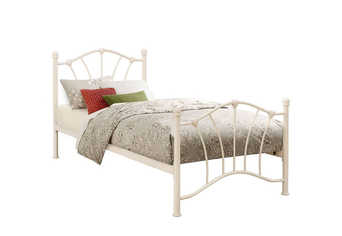 Birlea Sophia Cream and Pink Steel Metal Bed Frame 3FT Single - 90cm
